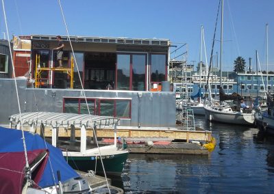 Zinc siding, houseboat, Lake union, Seattle, WA